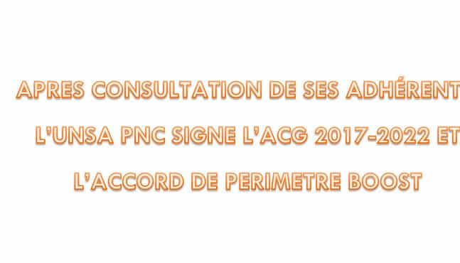 You are currently viewing APRES CONSULTATION DE SES ADHÉRENTS, L’UNSA PNC SIGNE L’ACG 2017-2022 ET L’ACCORD DE PÉRIMÈTRE BOOST