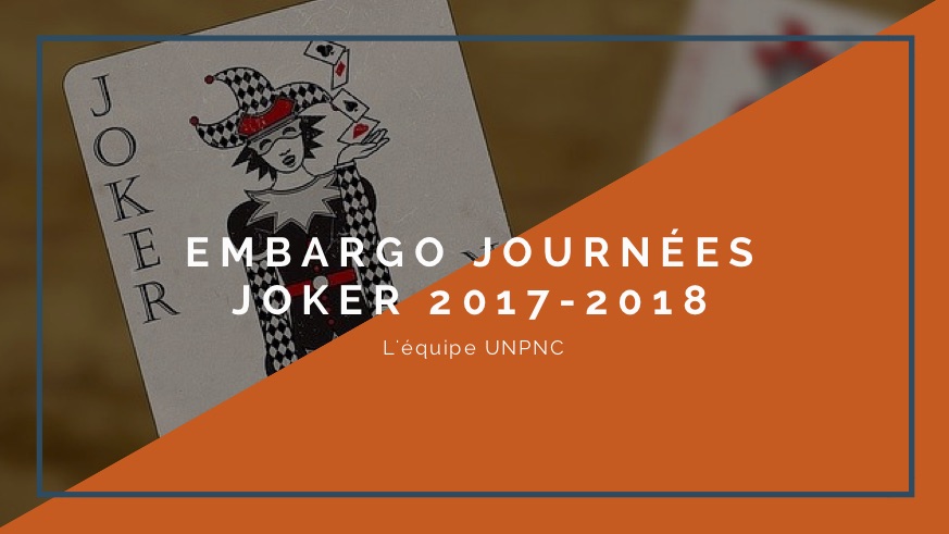 You are currently viewing Embargo journées JOKER 2017/2018