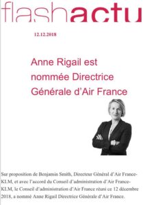 Lire la suite à propos de l’article Anne Rigail est nommée Directrice Générale d’Air France