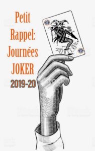 Lire la suite à propos de l’article Rappel journées JOKER 2020